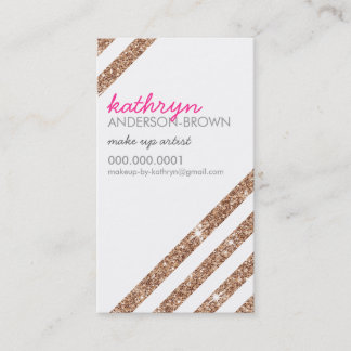 Tarjeta De Visita MODERNO RETRO atrevido rayado fresco rosa purpurin