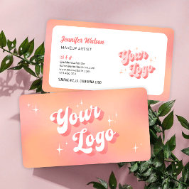 Tarjeta De Visita Moderno Retro Peach Makeup Artista Salón De Bellez