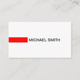 Tarjeta De Visita Moderno Rojo Elegante Profesional Llanto Blanco