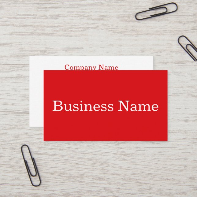 Tarjeta De Visita Moderno Rojo Personalizado (Anverso/Reverso In Situ)