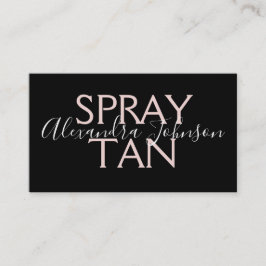 Tarjeta De Visita Moderno Rosa Gold y Black Spray Tan
