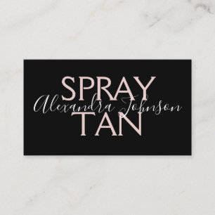 Tarjeta De Visita Moderno Rosa Gold y Black Spray Tan