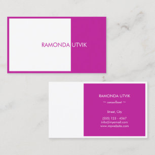 Tarjeta De Visita Moderno rosa y blanco elegante