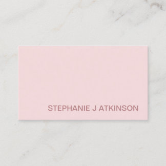 Tarjeta De Visita Moderno Rubor Pink Minimalista Professional Simple