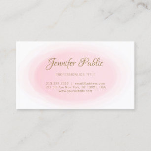 Tarjeta De Visita Moderno Rubor Rosa Gold Elegante Simple Diseñado