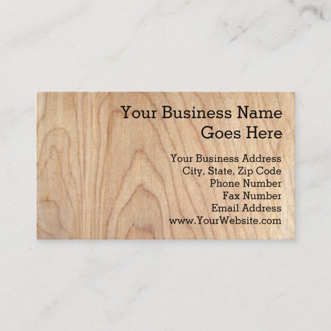 Tarjeta De Visita Moderno rústico con estampado de patrón de madera  (Anverso)