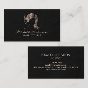 Tarjeta De Visita Moderno salón de belleza con estilo de Moda Bobby 