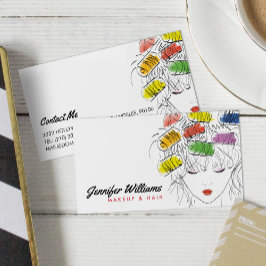 Tarjeta De Visita Moderno Salón De Belleza De Hairstylist Ilustrado