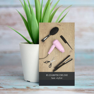 Tarjeta De Visita Moderno Salón De Belleza Elegante Foto De Pelo Est