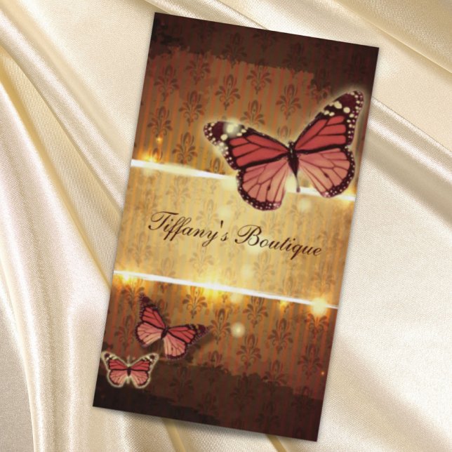 Tarjeta De Visita Moderno salón de belleza elegante mariposa (Modern fashion beauty salon stylish butterfly business card)
