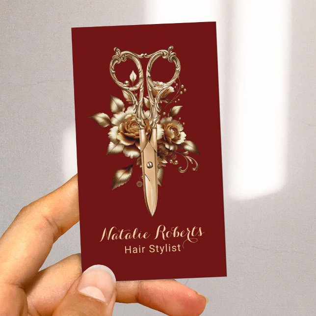 Tarjeta De Visita Moderno salón de estilo rojo y dorado SPA (Subido por el creador)