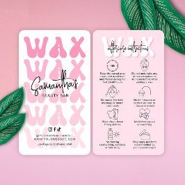 Tarjeta De Visita Moderno salón de moda retro rosado moderno Waxing