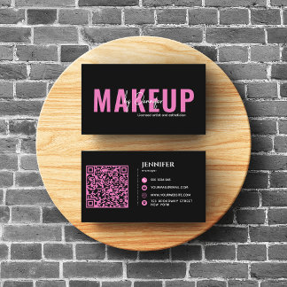 Tarjeta De Visita Moderno Salon Spa Nails Y Eyelash Negro Y Rosa