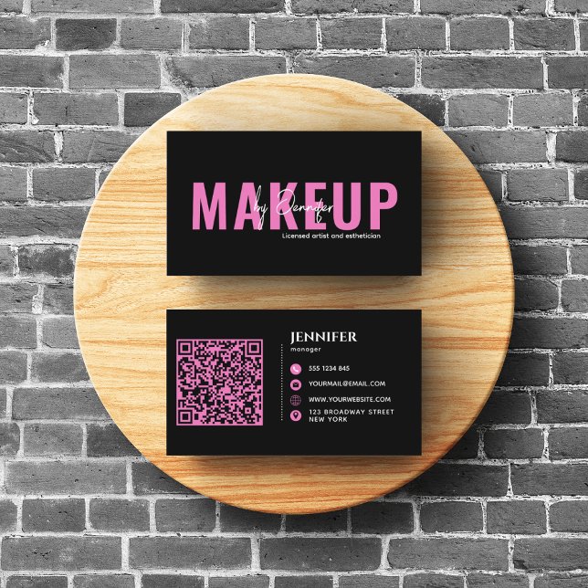 Tarjeta De Visita Moderno Salon Spa Nails Y Eyelash Negro Y Rosa (Subido por el creador)