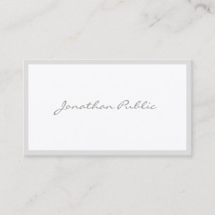 Tarjeta De Visita Moderno Script de Caligrafía Elegante Plano y Lujo
