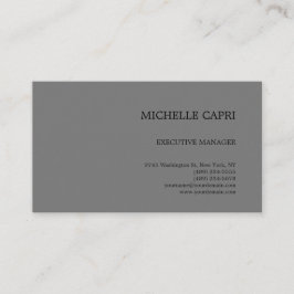 Tarjeta De Visita Moderno, sencillo, negro gris Minimalista