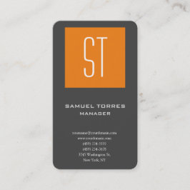 Tarjeta De Visita Moderno sencillo simple creativo monograma naranja