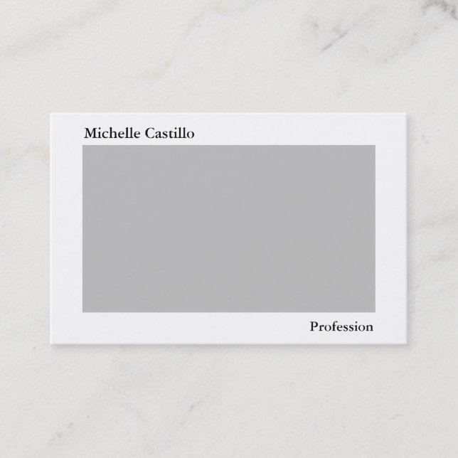 Tarjeta De Visita Moderno, sencillo y elegante, blanco gris y Minima (Anverso)