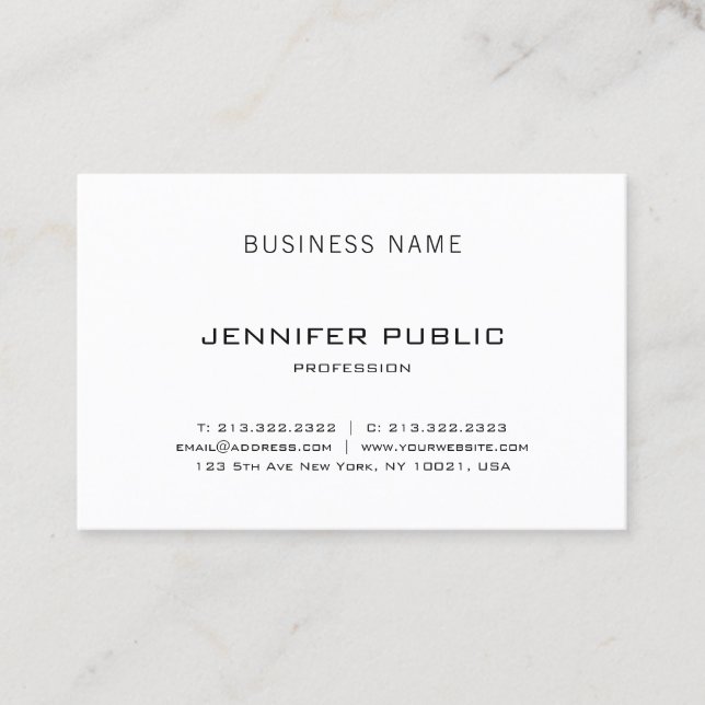 Tarjeta De Visita Moderno, sencillo y elegante, profesional de lujo (Anverso)