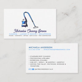 Tarjeta De Visita Moderno Servicio de Limpieza Social Media