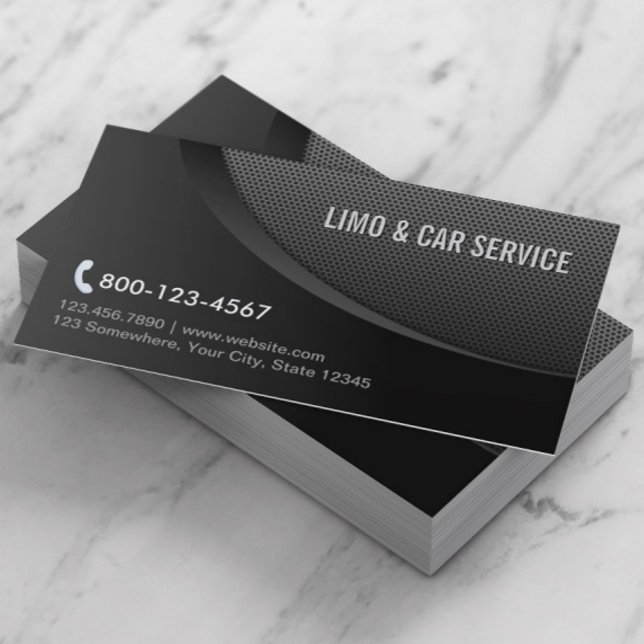 Tarjeta De Visita Moderno servicio Metalizado Limo y Car Service (Subido por el creador)