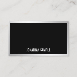 Tarjeta De Visita Moderno Silver Elegant Simple Template Profesional