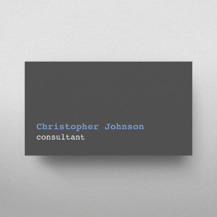 Tarjeta De Visita Moderno Simple Blanco Gris Azul Consultor