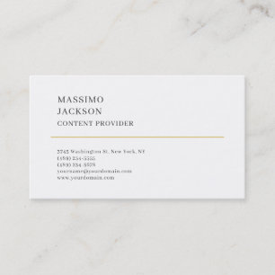 Tarjeta De Visita Moderno simple blanco negro minimalista 
