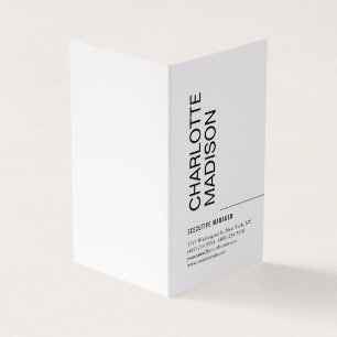 Tarjeta De Visita Moderno Simple Blanco Negro Minimalista Plano