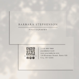 Tarjeta De Visita Moderno, simple, código qr, medios sociales, fotog