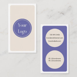 Tarjeta De Visita Moderno Simple Crema Púrpura Minimalista