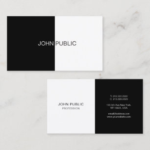 Tarjeta De Visita Moderno Simple Elegante Plantilla Negro Y Blanco