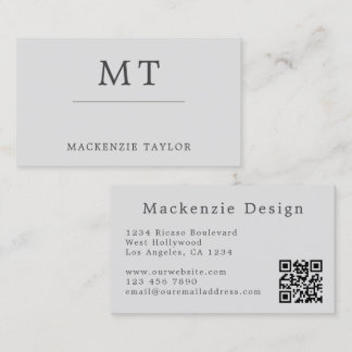 Tarjeta De Visita Moderno Simple Elegante Profesional con Código QR