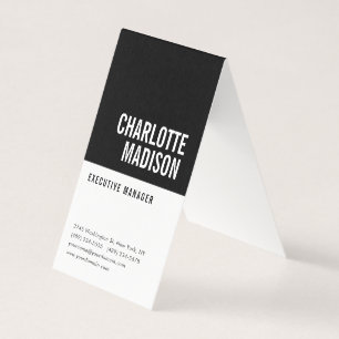 Tarjeta De Visita Moderno Simple Negro Blanco Moderno Minimalista Pl