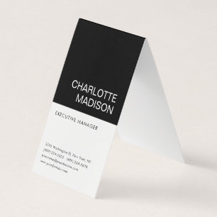 Tarjeta De Visita Moderno Simple Negro Blanco Moderno Minimalista Pl