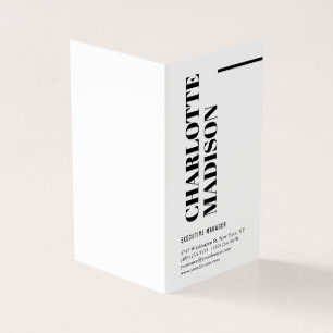Tarjeta De Visita Moderno Simple Negro Blanco Moderno Minimalista Pl