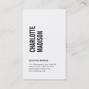 Tarjeta De Visita Moderno Simple Negro Blanco Moderno Minimalista Pl