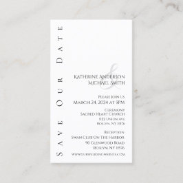 Tarjeta De Visita Moderno simple-negro y blanco-Guardar la fecha-