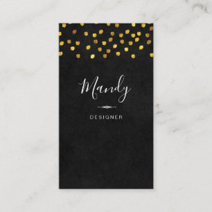 Tarjeta De Visita Moderno Simple (Oro Punto Lux)