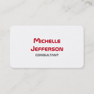 Tarjeta De Visita Moderno Simple Plano Rojo Blanco