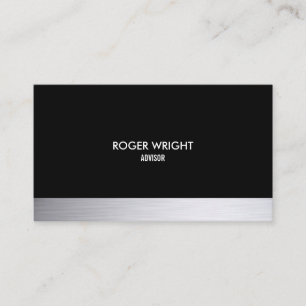 Tarjeta De Visita Moderno Simple Plateado Brillante Profesional