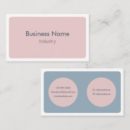 Tarjeta De Visita Moderno, simple, rosa azul, Minimalista horizontal