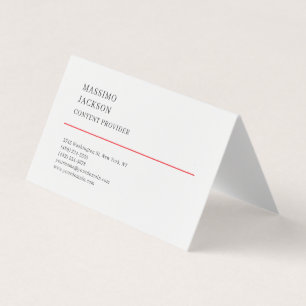 Tarjeta De Visita Moderno Simple Sencillo Blanco Negro Minimalista