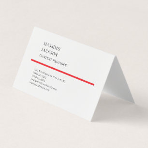 Tarjeta De Visita Moderno Simple Sencillo Negro Rojo Blanco Minimali