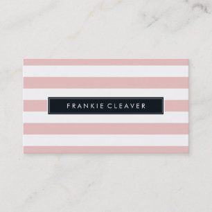 Tarjeta De Visita MODERNO SIMPLE STRIPE PATTERN fresco de moda rosa