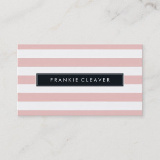 Tarjeta De Visita MODERNO SIMPLE STRIPE PATTERN fresco de moda rosa 