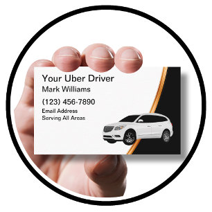 Tarjeta De Visita Moderno Simple Uber Conductor Llamada de Viaje