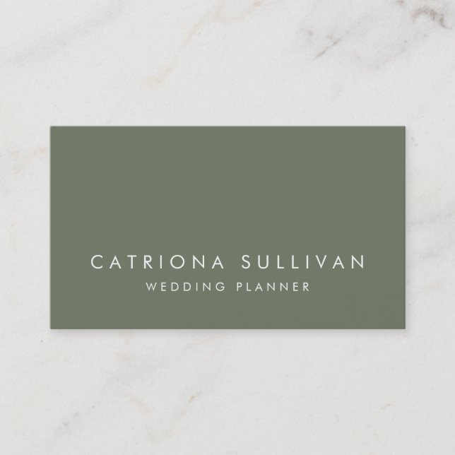 Tarjeta De Visita Moderno Sleek Elegante Taupe Green (Anverso)