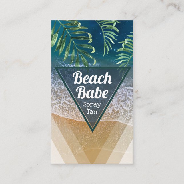 Tarjeta De Visita Moderno spray de playa tropical (Anverso)