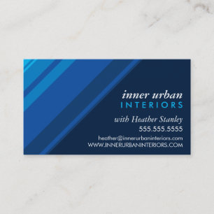 Tarjeta De Visita MODERNO STRIPE negrita fresca monocromo azul marin